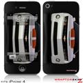 iPhone 4 Skin - 2010 Chevy Camaro White - Orange Stripes on Black (DOES NOT fit newer iPhone 4S)