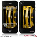 iPhone 4 Skin - 2010 Chevy Camaro Yellow - Black Stripes on Black (DOES NOT fit newer iPhone 4S)