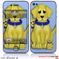 iPhone 4 Skin - Puppy Dogs on Blue (DOES NOT fit newer iPhone 4S)