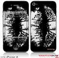 iPhone 4 Skin - Big Kiss White on Black (DOES NOT fit newer iPhone 4S)