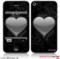 iPhone 4 Skin - Glass Heart Grunge Gray (DOES NOT fit newer iPhone 4S)