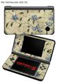 Nintendo DSi XL Skin Flowers and Berries Blue