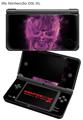 Nintendo DSi XL Skin Flaming Fire Skull Hot Pink Fuchsia