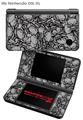 Nintendo DSi XL Skin Scattered Skulls Gray