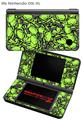 Nintendo DSi XL Skin Scattered Skulls Neon Green