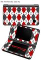 Nintendo DSi XL Skin Argyle Red and Gray