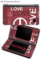 Nintendo DSi XL Skin Love and Peace Pink