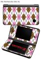 Nintendo DSi XL Skin Argyle Pink and Brown