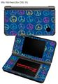 Nintendo DSi XL Skin Kearas Peace Signs on Blue
