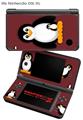 Nintendo DSi XL Skin Penguins on Burgandy