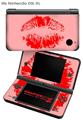 Nintendo DSi XL Skin Big Kiss Red on Pink
