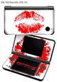 Nintendo DSi XL Skin Big Kiss Red on White