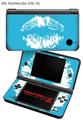 Nintendo DSi XL Skin Big Kiss White on Blue