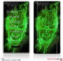 Zune HD Skin Flaming Fire Skull Green
