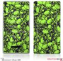 Zune HD Skin Scattered Skulls Neon Green