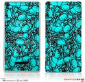 Zune HD Skin Scattered Skulls Neon Teal