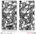 Zune HD Skin Scattered Skulls White