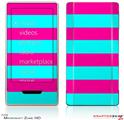 Zune HD Skin Kearas Psycho Stripes Neon Teal and Hot Pink