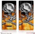 Zune HD Skin Chrome Skull on Fire