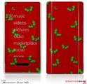 Zune HD Skin Christmas Holly Leaves on Red