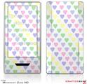 Zune HD Skin Pastel Hearts on White