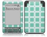 Squared Seafoam Green - Decal Style Skin fits Amazon Kindle 3 Keyboard (with 6 inch display)