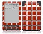 Squared Red Dark - Decal Style Skin fits Amazon Kindle 3 Keyboard (with 6 inch display)