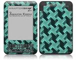 Retro Houndstooth Seafoam Green - Decal Style Skin fits Amazon Kindle 3 Keyboard (with 6 inch display)