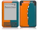 Ripped Colors Orange Seafoam Green - Decal Style Skin fits Amazon Kindle 3 Keyboard (with 6 inch display)
