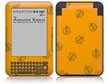 Anchors Away Orange - Decal Style Skin fits Amazon Kindle 3 Keyboard (with 6 inch display)