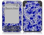 Scattered Skulls Royal Blue - Decal Style Skin fits Amazon Kindle 3 Keyboard (with 6 inch display)