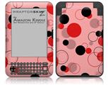 Lots of Dots Red on Pink - Decal Style Skin fits Amazon Kindle 3 Keyboard (with 6 inch display)