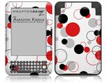 Lots of Dots Red on White - Decal Style Skin fits Amazon Kindle 3 Keyboard (with 6 inch display)