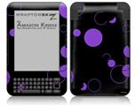Lots of Dots Purple on Black - Decal Style Skin fits Amazon Kindle 3 Keyboard (with 6 inch display)