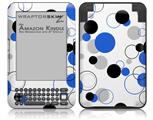 Lots of Dots Blue on White - Decal Style Skin fits Amazon Kindle 3 Keyboard (with 6 inch display)