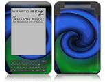 Alecias Swirl 01 Blue - Decal Style Skin fits Amazon Kindle 3 Keyboard (with 6 inch display)