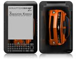2010 Chevy Camaro Orange - Black Stripes on Black - Decal Style Skin fits Amazon Kindle 3 Keyboard (with 6 inch display)