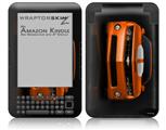 2010 Chevy Camaro Orange - White Stripes on Black - Decal Style Skin fits Amazon Kindle 3 Keyboard (with 6 inch display)