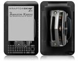 2010 Chevy Camaro Silver - Black Stripes on Black - Decal Style Skin fits Amazon Kindle 3 Keyboard (with 6 inch display)