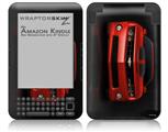2010 Chevy Camaro Victory Red - Black Stripes on Black - Decal Style Skin fits Amazon Kindle 3 Keyboard (with 6 inch display)