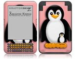 Penguins on Pink - Decal Style Skin fits Amazon Kindle 3 Keyboard (with 6 inch display)