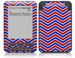 Zig Zag Red White and Blue - Decal Style Skin fits Amazon Kindle 3 Keyboard (with 6 inch display)