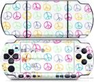 Sony PSP 3000 Decal Style Skin - Kearas Peace Signs on White