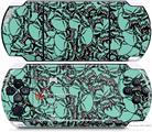 Sony PSP 3000 Decal Style Skin - Scattered Skulls Seafoam Green
