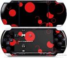 Sony PSP 3000 Decal Style Skin - Lots of Dots Red on Black