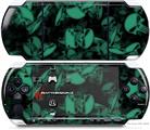 Sony PSP 3000 Decal Style Skin - Skulls Confetti Seafoam Green