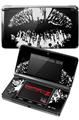 Nintendo 3DS Decal Style Skin - Big Kiss Lips White on Black