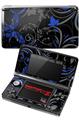 Nintendo 3DS Decal Style Skin - Twisted Garden Gray and Blue