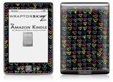 Kearas Hearts Black - Decal Style Skin (fits 4th Gen Kindle with 6inch display and no keyboard)