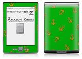 Anchors Away Green - Decal Style Skin (fits 4th Gen Kindle with 6inch display and no keyboard)